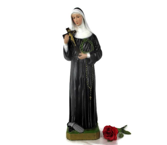 Large Statue St Saint Rita Of Cascia Resin Patroness Impossible Causes Htf 23"