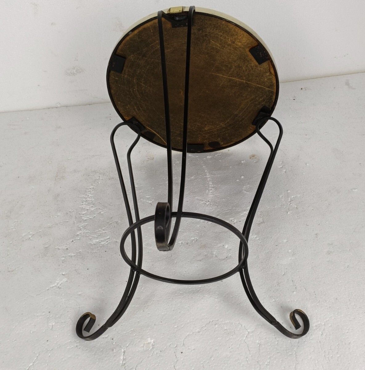 Side Round Table Plant Stand Ceramic Tiles  Mosaic Wrought Iron Legs Lovely Vint photo buy