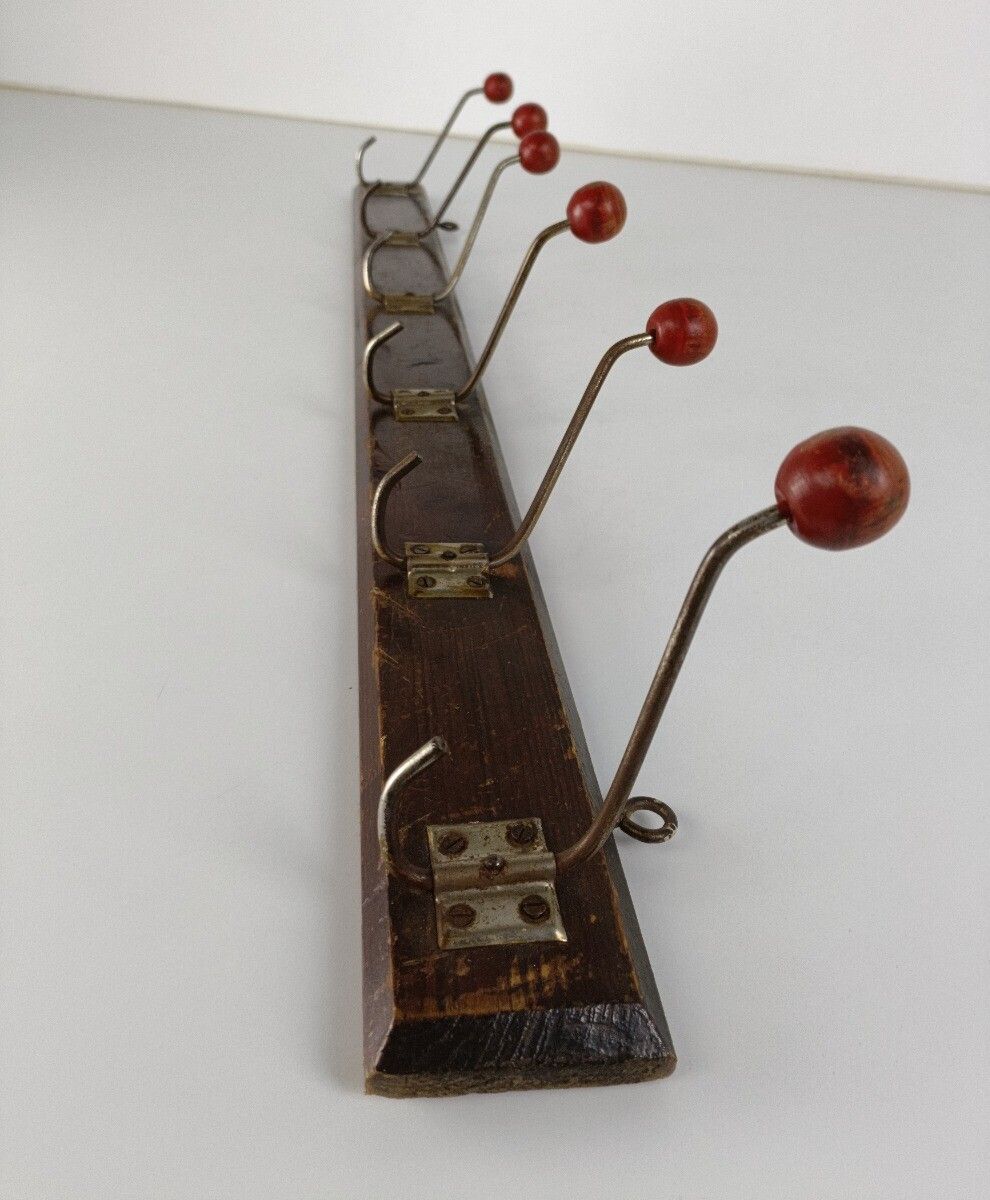 Vintage Barn Coat Hat Rack Retro Wall Hanging Funky Hooks Farmhouse Style photo Furniture