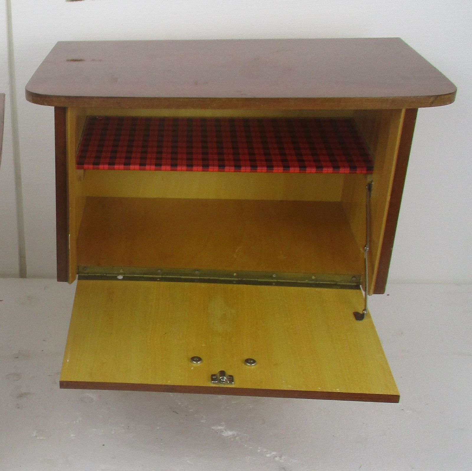 Pair Couple Double Vintage Nightstands End Tables Mid Century Modern Wood Retro photo for sale