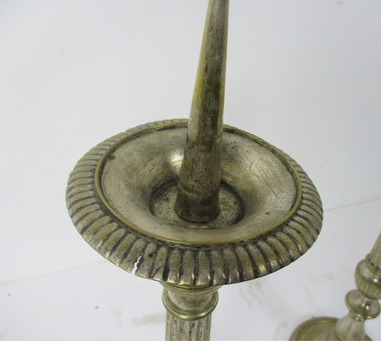 Xl Antique Couple Pair Easter Church Altar  Candle Holders Silver Plated? 28.34" photo Home Decor
