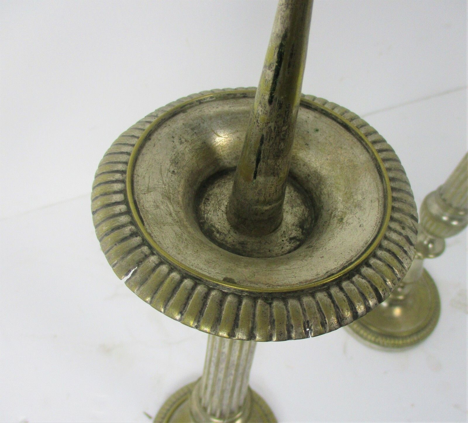 Xl Antique Couple Pair Easter Church Altar  Candle Holders Silver Plated? 28.34" photo 427.0