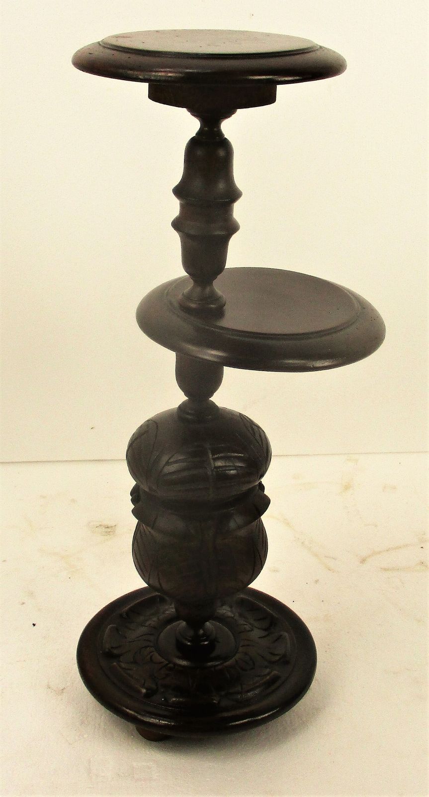 Gorgeous Ornate Hand Carved Wood Display Side Table Pedestal Plant Bonsai Stand photo for sale