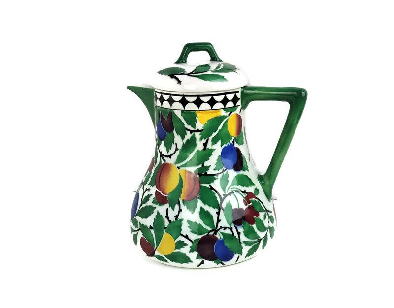 Art Nouveau Villeroy Boch Wallerfangen Saar Basin China  Large Coffee Teapot P