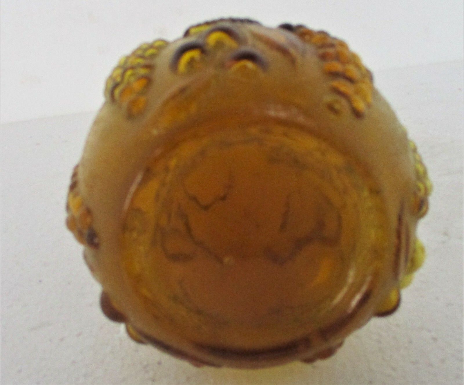 Vintage Art Bubbled Glass Brown Amber Empoli  Bottle Italian Grapes 20.86" photo vintage