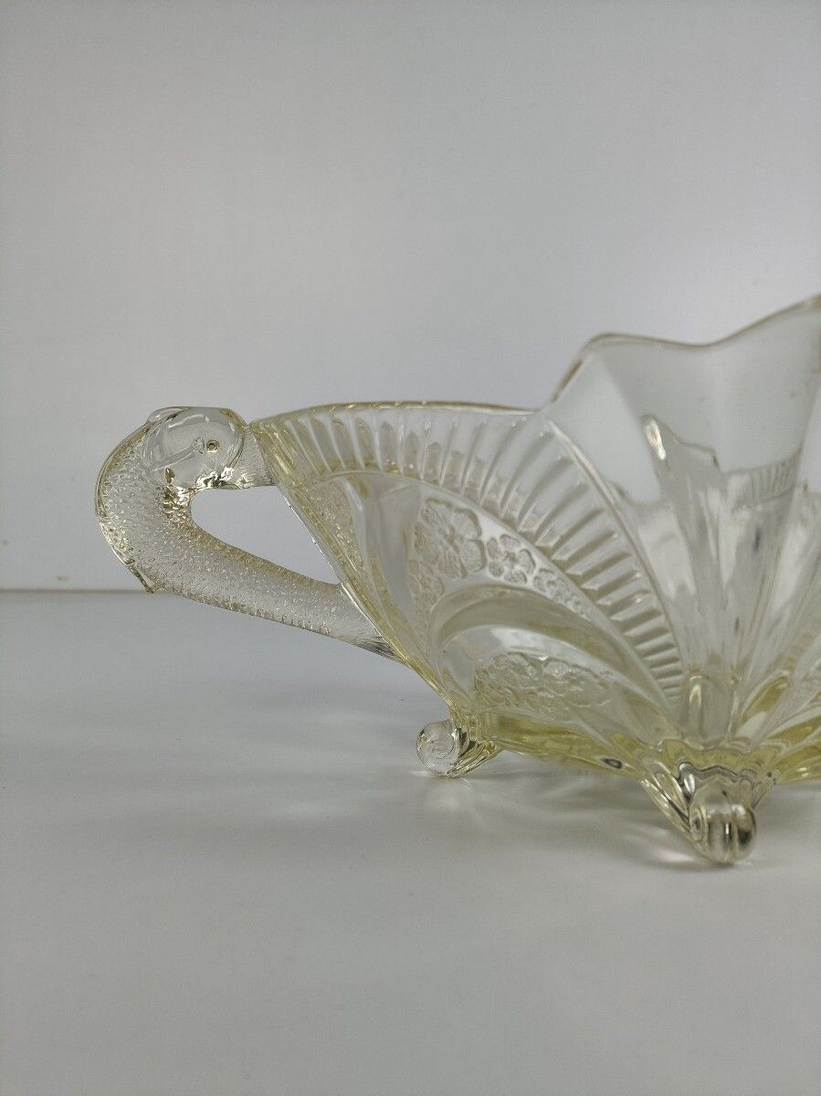 Bowl Dish Centerpiece Art  Glass Antique Art Deco Decorative Table Decoration Ye photo vinterior