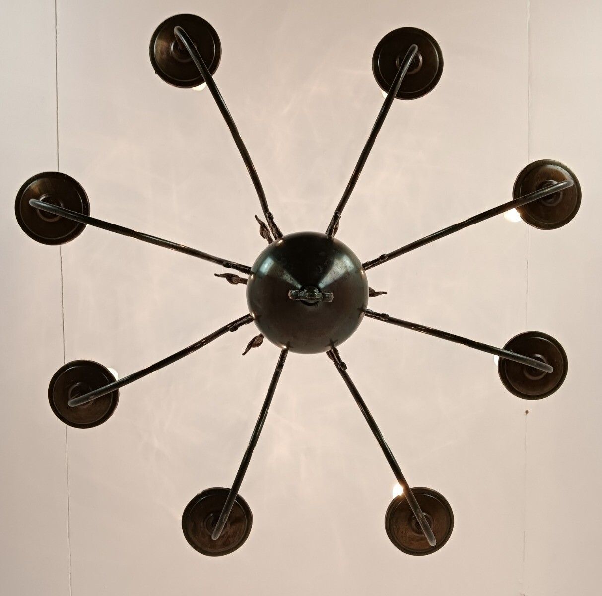 Exquisite Flemish Dutch Chandelier Brass Cupids Lovely 8 Lights Arm Farmhouse St photo vinterior