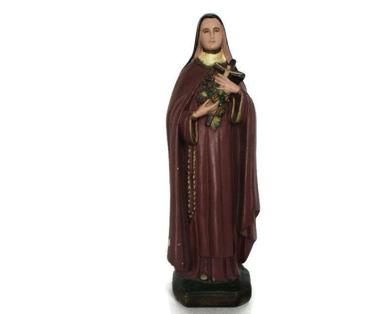Statue Plaster St Therese Lisieux Little Flower Of Jesus Chapel 16.33"