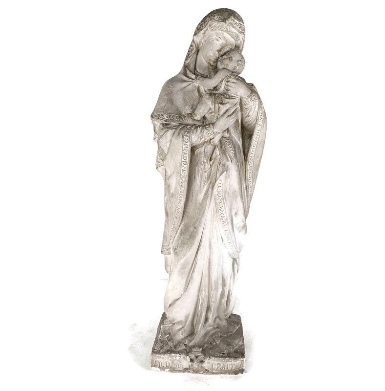 Statue Notre Dame De Grace Plaster Xl Church Chapel Our Lady Of Grace Collector