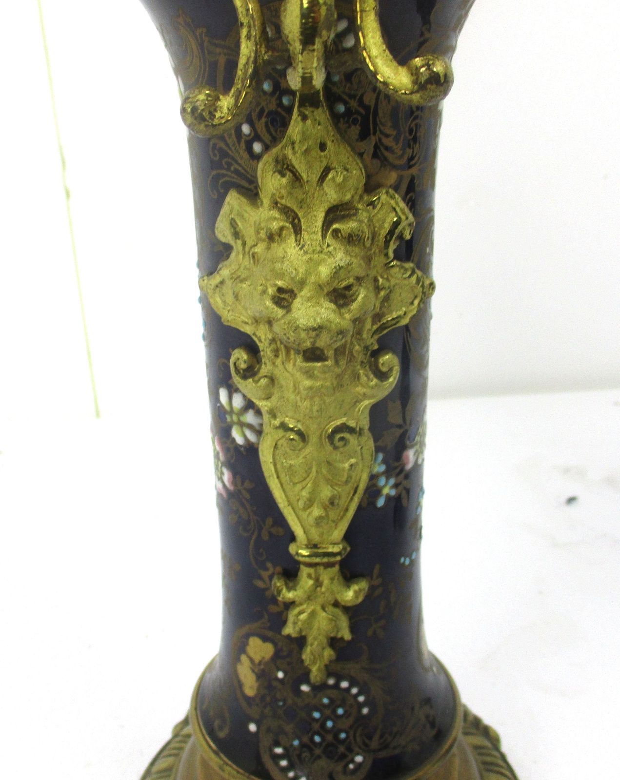 Couple Candle Holders Brass Porcelain Enamel  Ornate Stylish Candelabra 5 Arm photo furniture