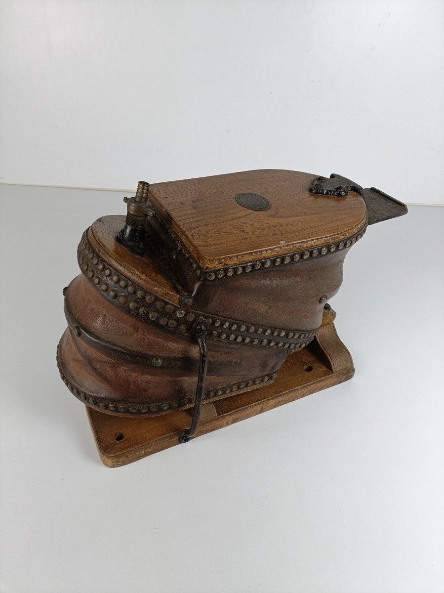 Antique Siebe Gorman Co. Firefighters Bellows Horn Alarm Air Pump Collector photo furniture
