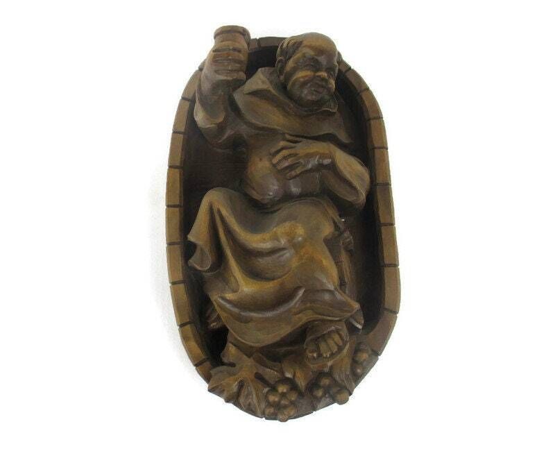 Hand Carved Wood Statue  Piece Of Art Figure Abt Brewery Wall Hanging