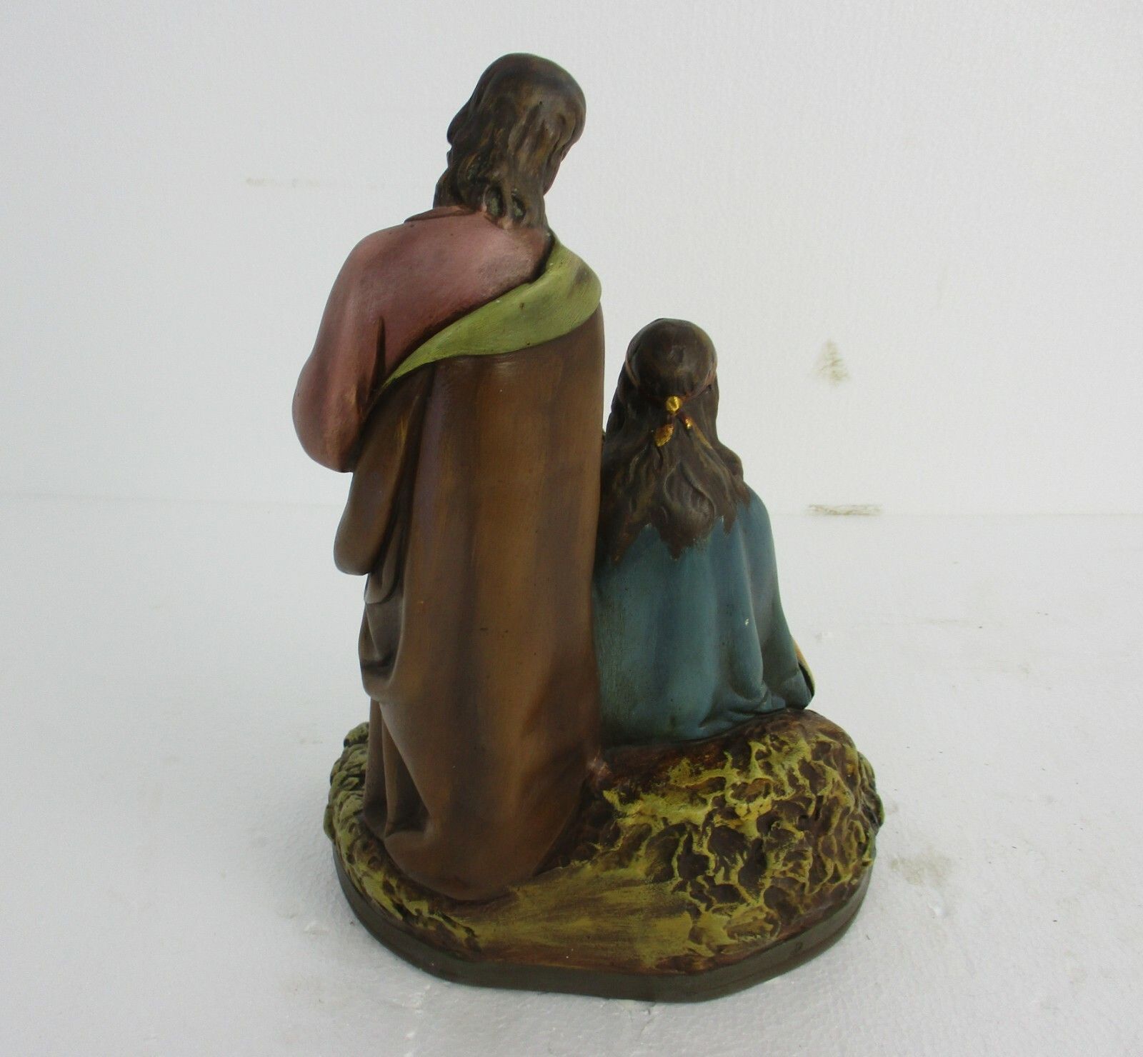 Statue Holy Family Saint Joseph Virgin Mary Child Polychrome Plaster Gorgeous photo vinterior