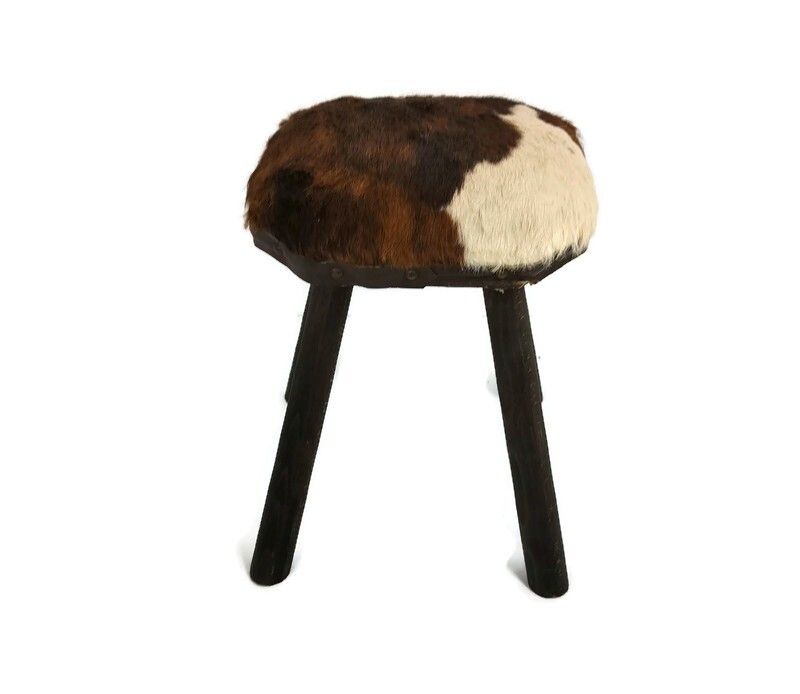 Milk Milking Stool Farmhouse Country Barn Style  Tripod Side Display Table Pedes
