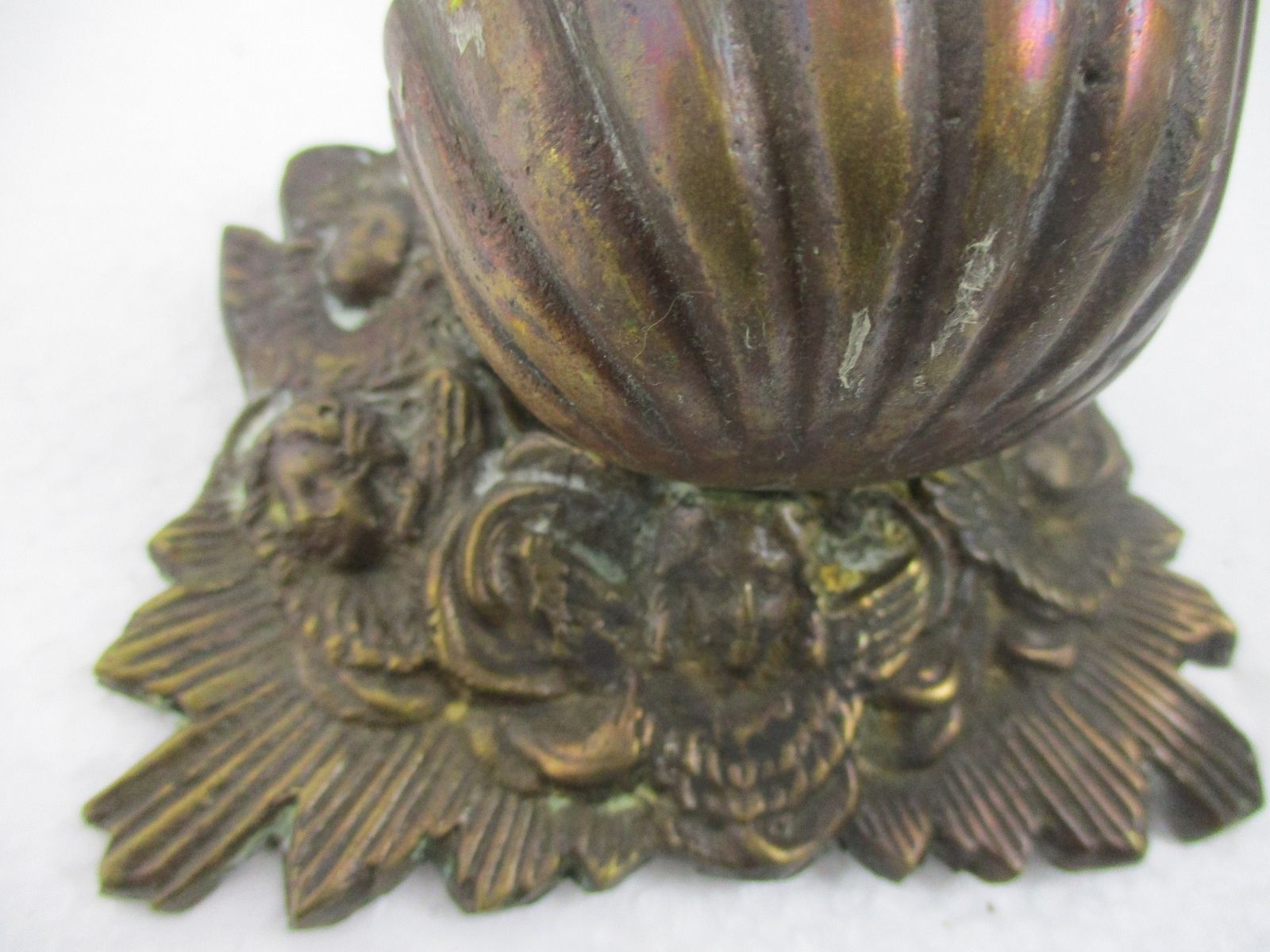 Bronze Embossed Holy Water Font Jesus Christ Crucifix Hanging Vessel With Lid Ex photo 117.0