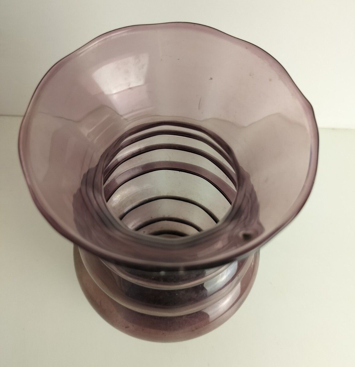 Art Deco Doyen Purple Amethyst Hooped Vase Lovely  Large Art Glass Antique photo Home Decor