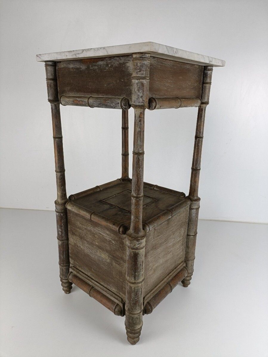 Bamboo Tiki Style Side Cabinet Table Nightstand Vintage Mid Century Gorgeous Htf photo buy