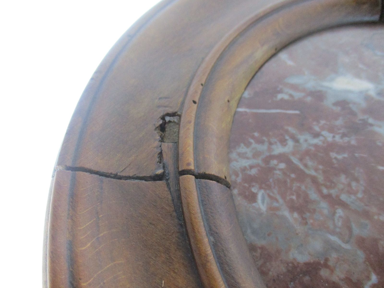 Hand Carved Wood Marble Top 2 Tier Plant Flower Bonsai Stand Side Table Pedestal photo 303.0