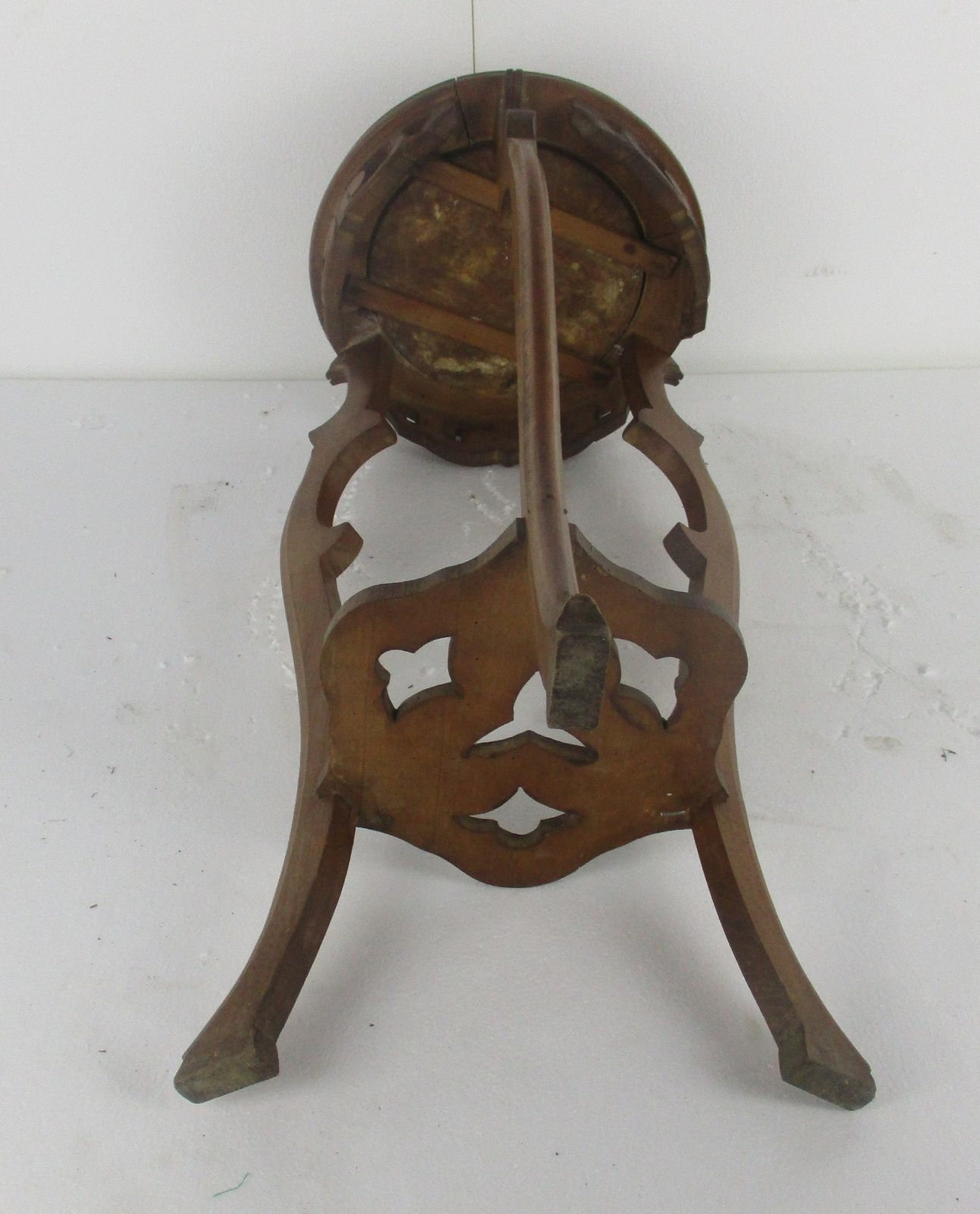 photo furniture Hand Carved Wood Marble Top 2 Tier Plant Flower Bonsai Stand Side Table Pedestal