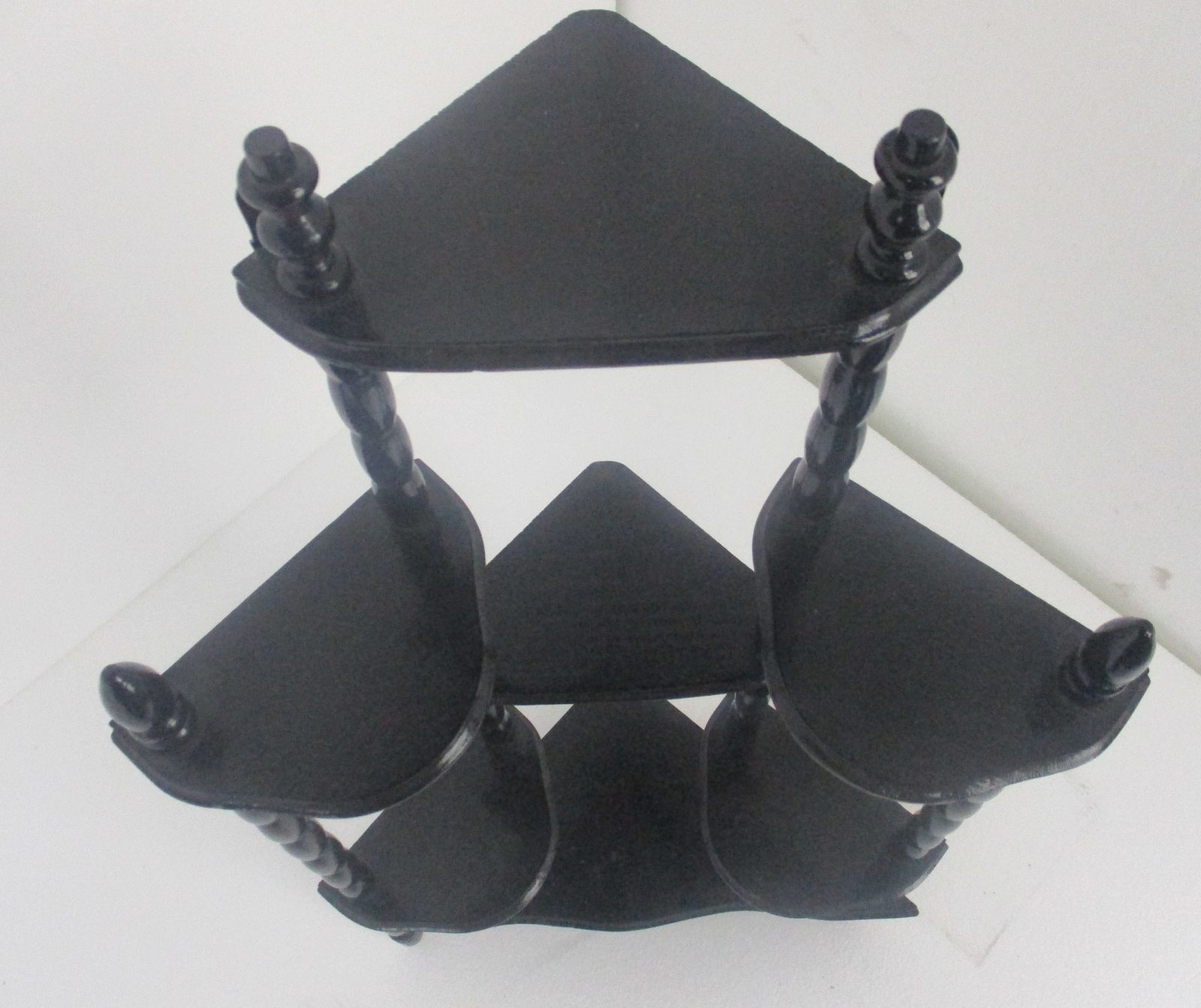 Corner Pedestal Display Side Table Plant Stand Italian Wood Vintage Etagère Dis photo for sale