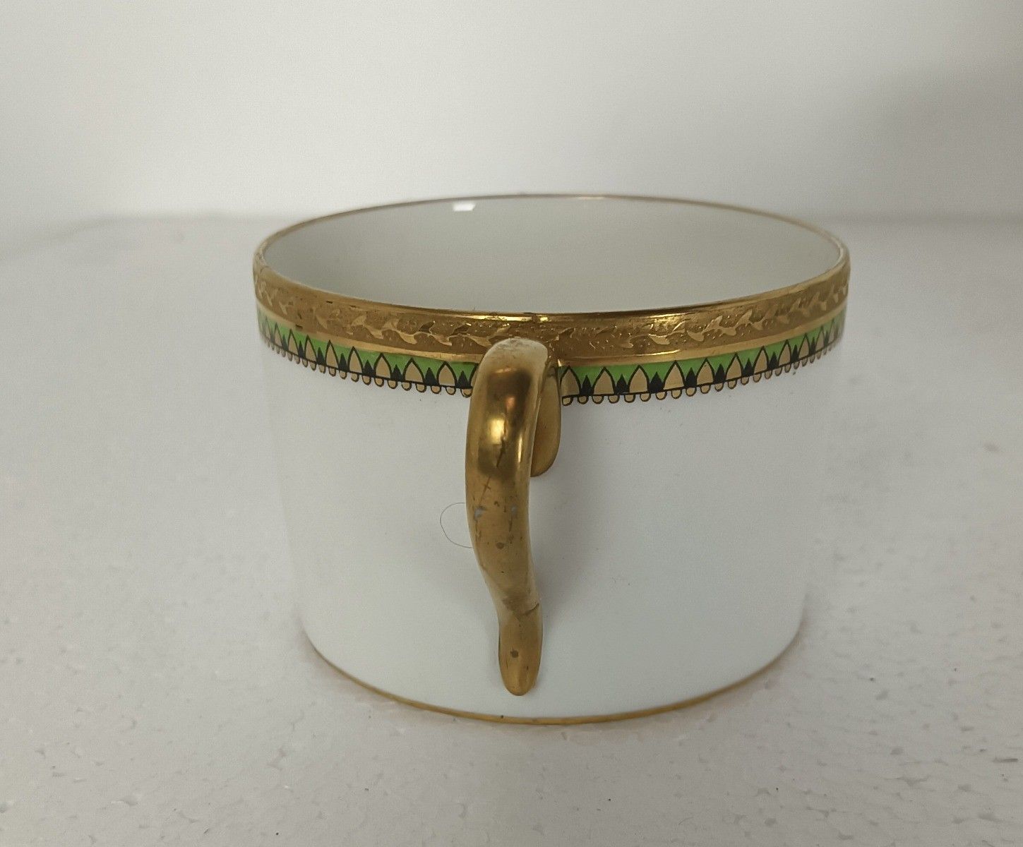 Antique Tableware  Gda Limoges White With Ivy And Gold Demitasse Cups And Saucer photo buy
