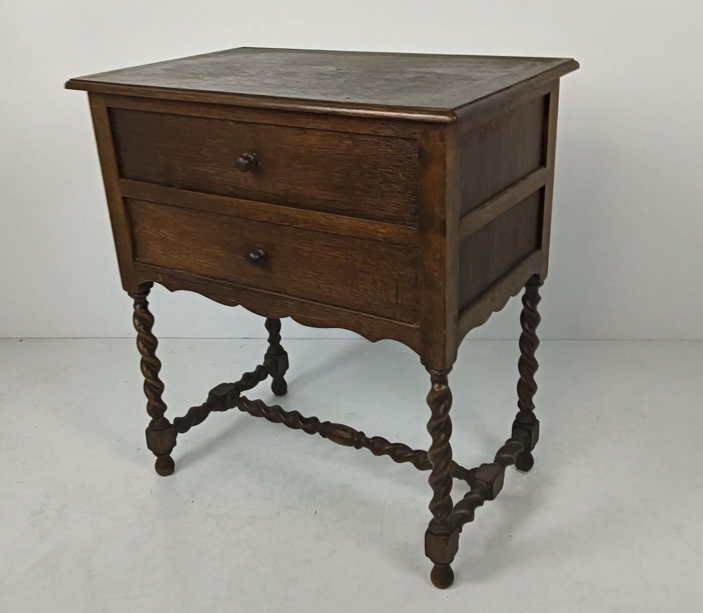 Barley Twist Carved Wood Sewing Quilting Cabinet Desk Table Edwardian  Antique W photo furniture