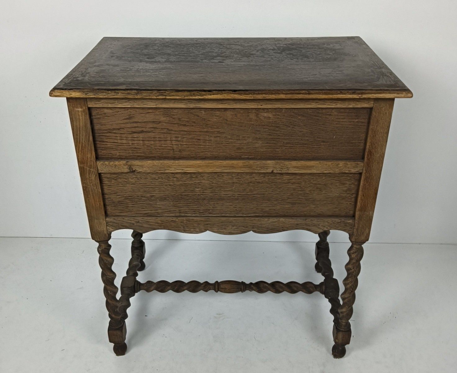 photo furniture Barley Twist Carved Wood Sewing Quilting Cabinet Desk Table Edwardian  Antique W