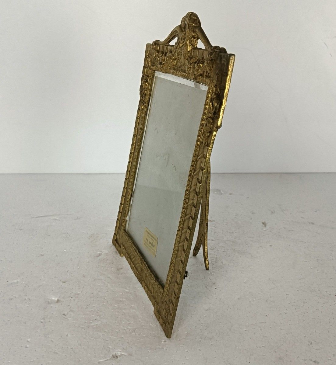 Ornate Brass Picture Frame Hanging, Small, Rococo Style, Standing Vintage photo for sale