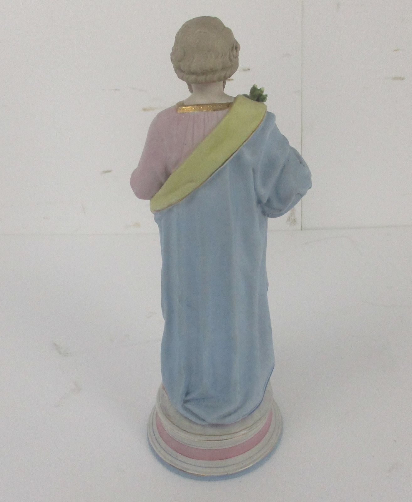 Antique Porcelain Bisque Statue Saint Joseph Angel Lilies Protector Of Homes Pol photo buy