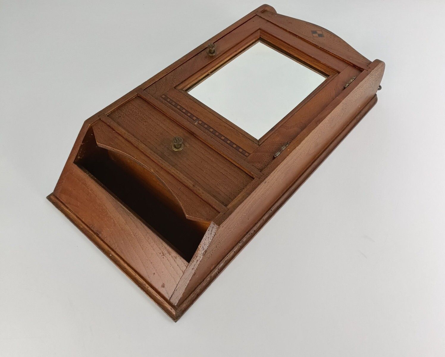 Gorgeous Medicine Cabinet Inlay Wood Antique Apothecary Kitchen Bathroom  Cabine photo for sale