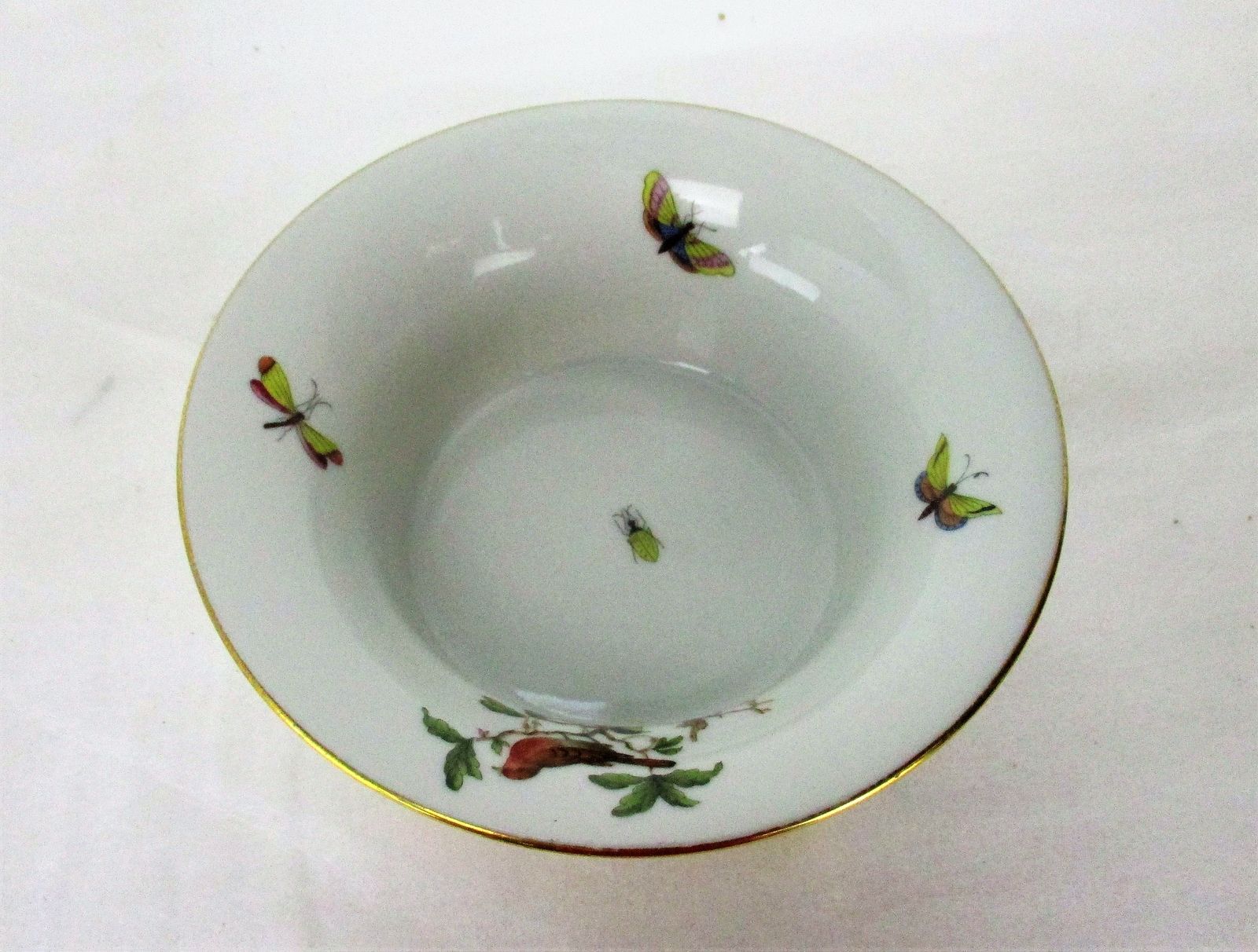 Jardiniere Nail Vase Planter Birds Butterflies Herend Hungary Footed Paw Legs Go photo for sale