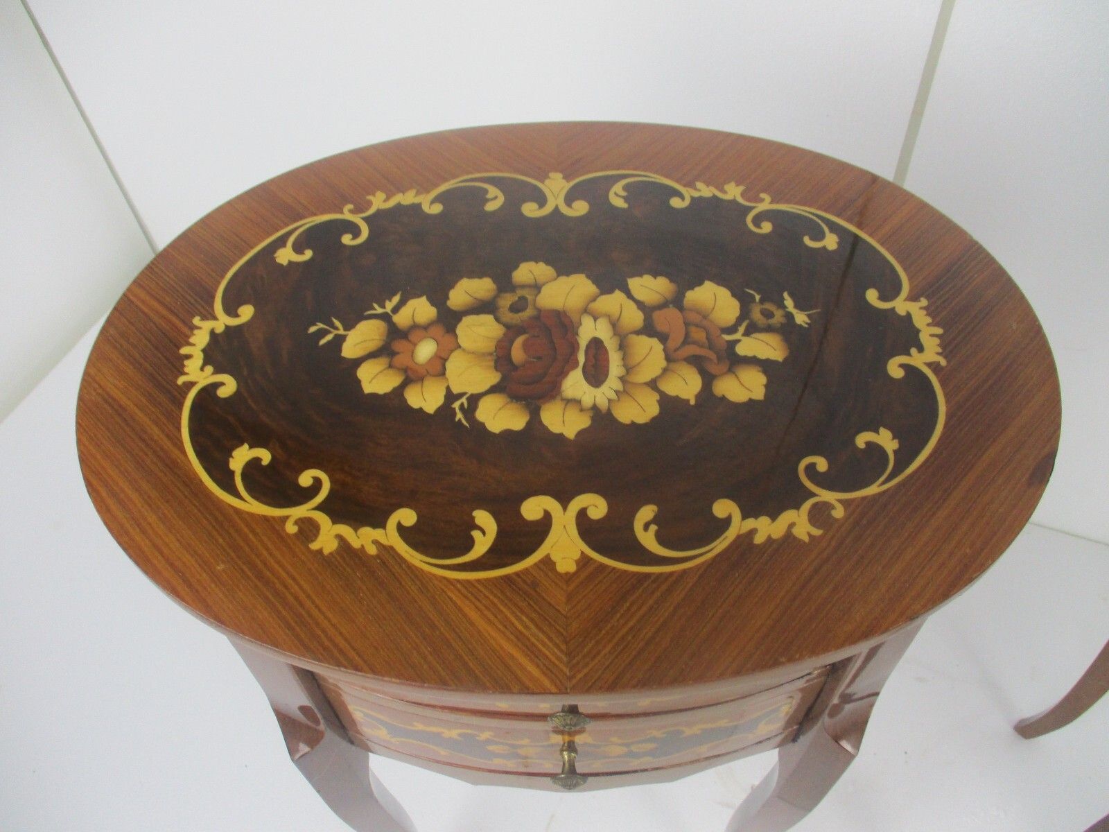 Couple  Italian Marquetry  Wooden Nightstands End Tables Chest Of Drawers Wow photo for sale