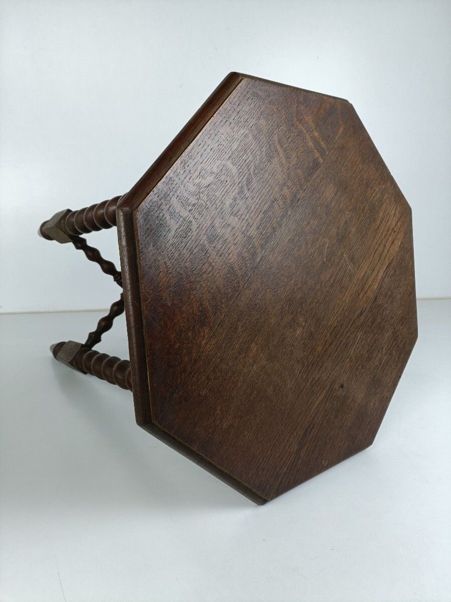 Octagonal Hand Carved Wood Pedestal Table Plant Flower Bonsai Stand Side Table B photo buy