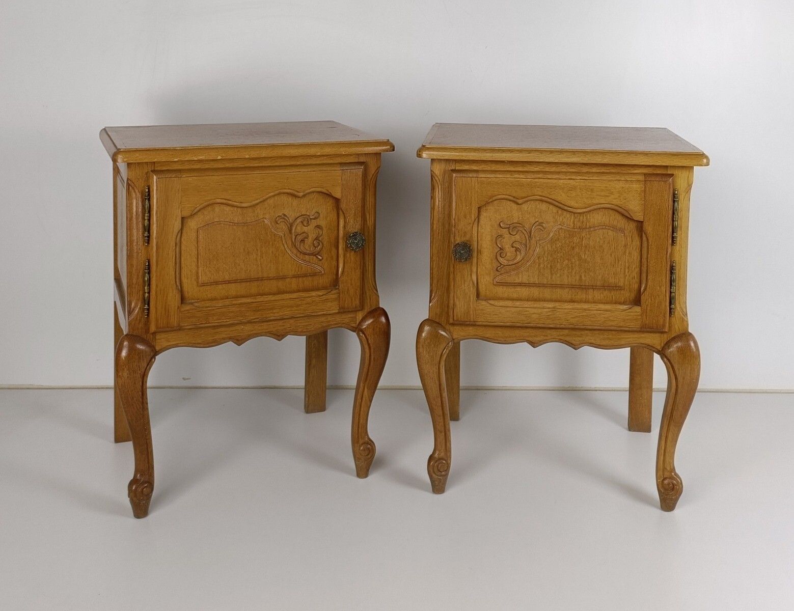 Pair Of Nightstands End Tables Cabinets Louis XV Style Bedroom Cabinets Wood Far photo furniture