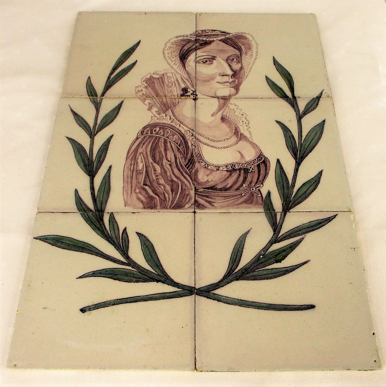 Antique Delft Tile Dutch Tableau Picture Mural Frame Polychrome 18th/19th C photo vintage