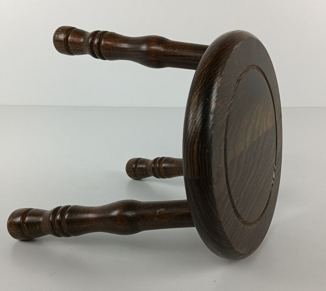 Small Milking Stool Pedestal Side Occasional Table Plant Stand Barn Style Vintag photo for sale