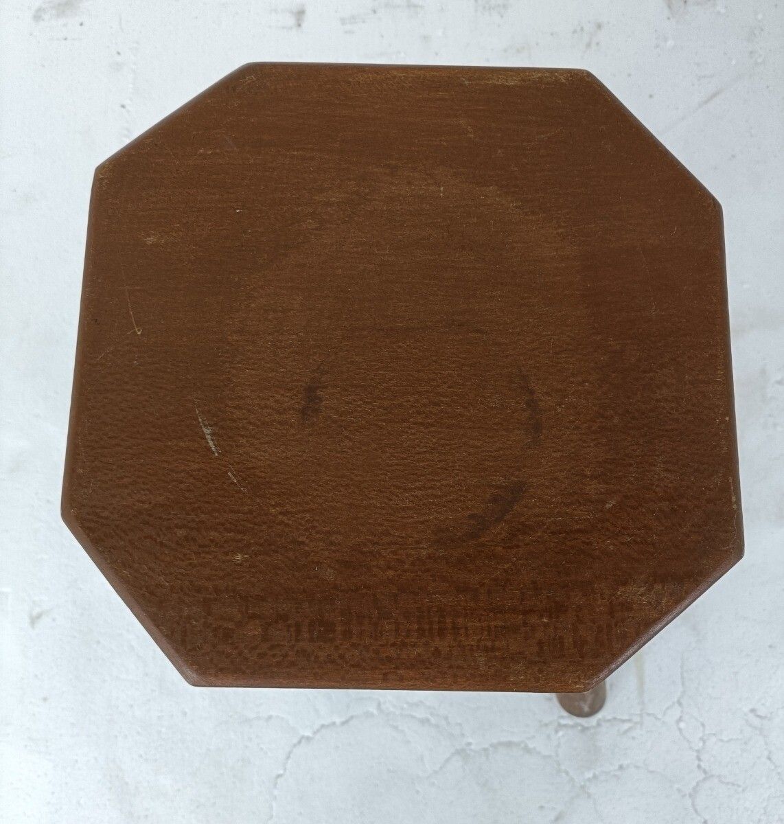 Vintage Hand Carved Wood Tripod Milking Stool Square Top Pedestal Table Pedestal photo 121.0
