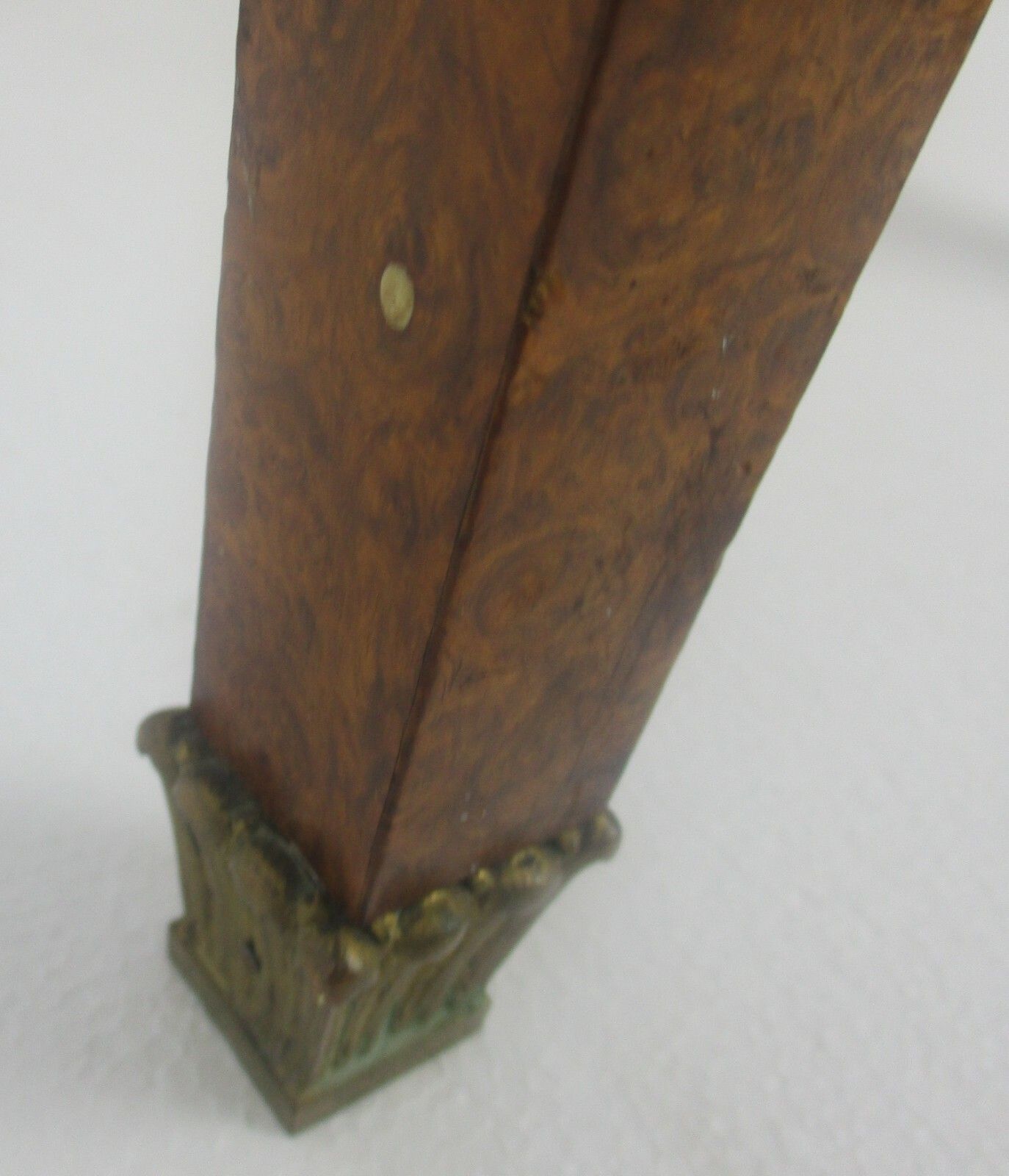 Cabinet Side Table Night Stand Queen Anne Style Wood Marble Inlay Butterflies photo vintage