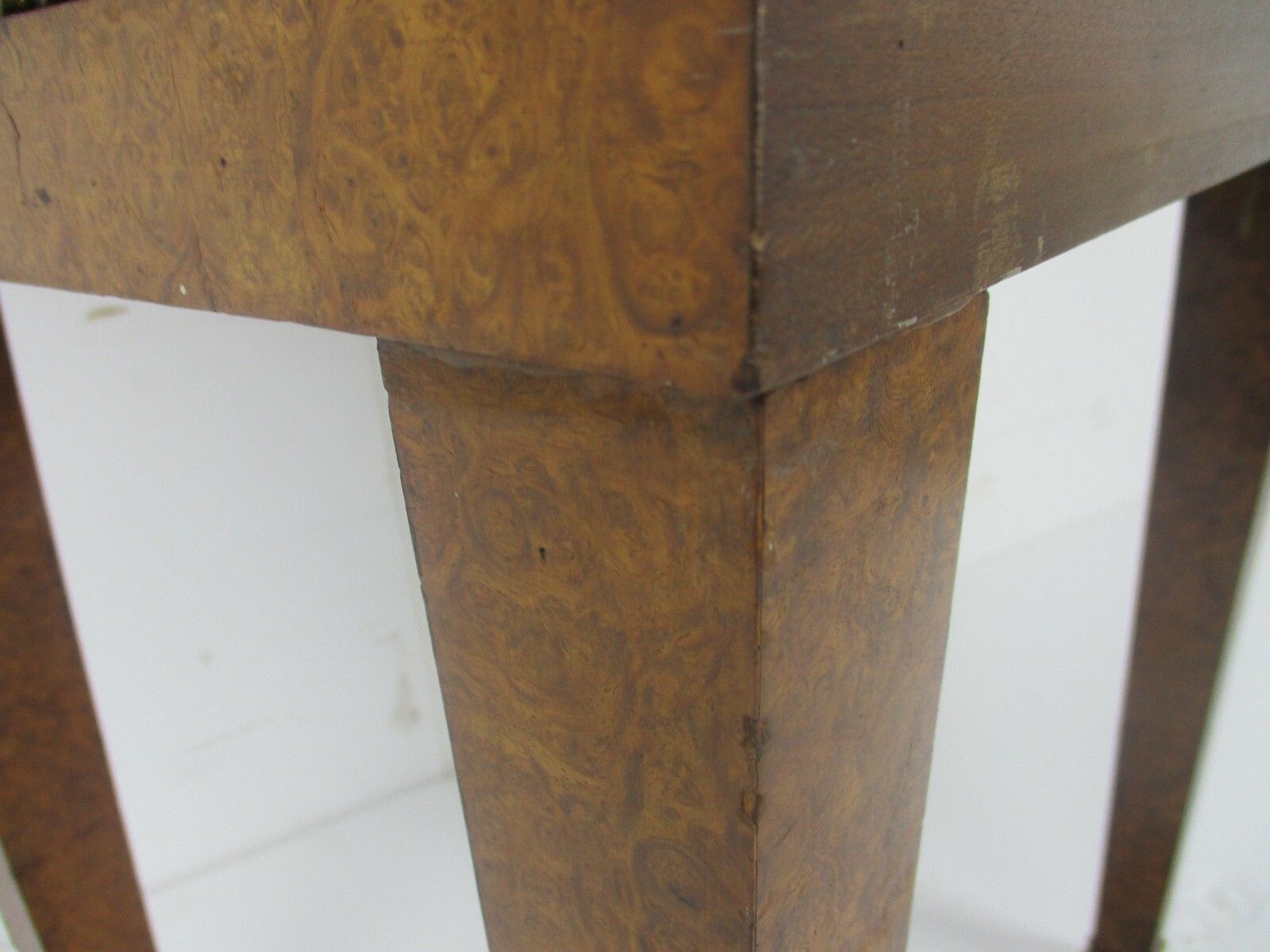 575.0 Cabinet Side Table Night Stand Queen Anne Style Wood Marble Inlay Butterflies photo