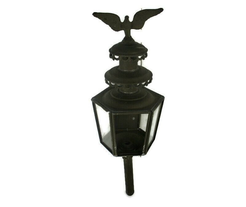 Antique Brass Architectural Carriage Porch Lamp Wall Lamp Glass Brass Eagle Coll