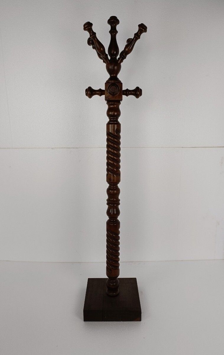 Standing Hall Tree Coat Hallway Rack Wood Vintage Barn Country Farmhouse Style photo for sale