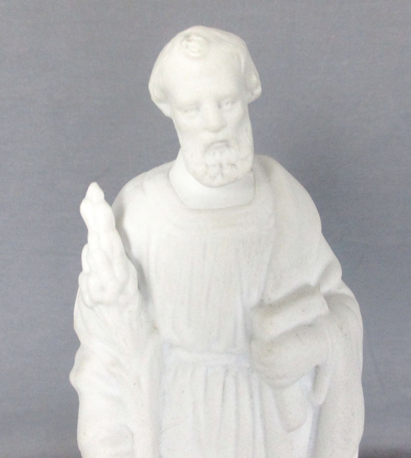 Antique Porcelain Bisque Statue Saint Joseph Angel Lilies Protector Of Homes Mar photo furniture