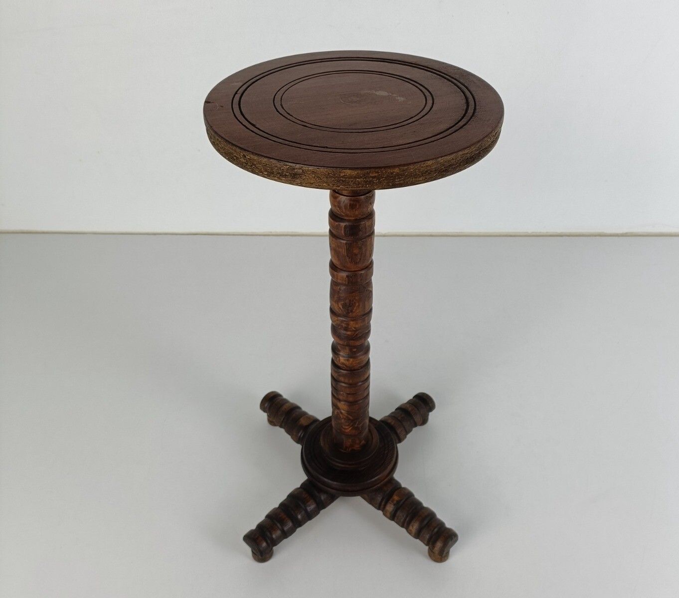 Vintage Hand Carved Ornate Plant Stand Pedestal Special Side Table Barn Style photo furniture