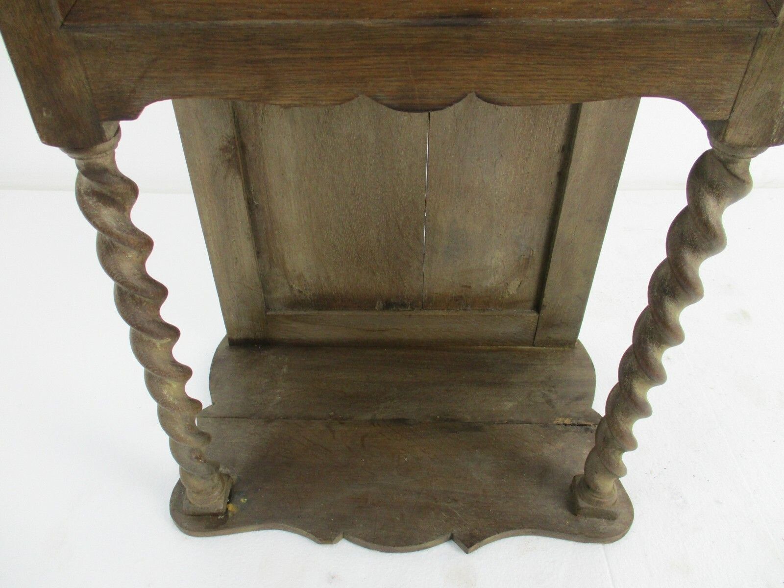 Antique Edwardian Display Cabinet Carved Wood Barley Twist Leaded Glass Wow photo Furniture