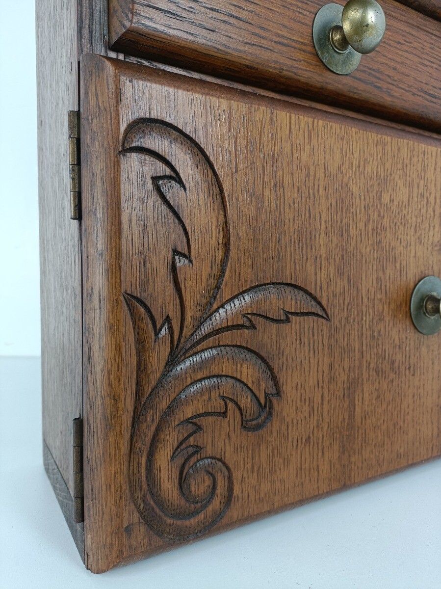 Large Apothecary Bathroom Medicine Kitchen Cabinet Wood Art Deco  Antique Bevele photo vinterior