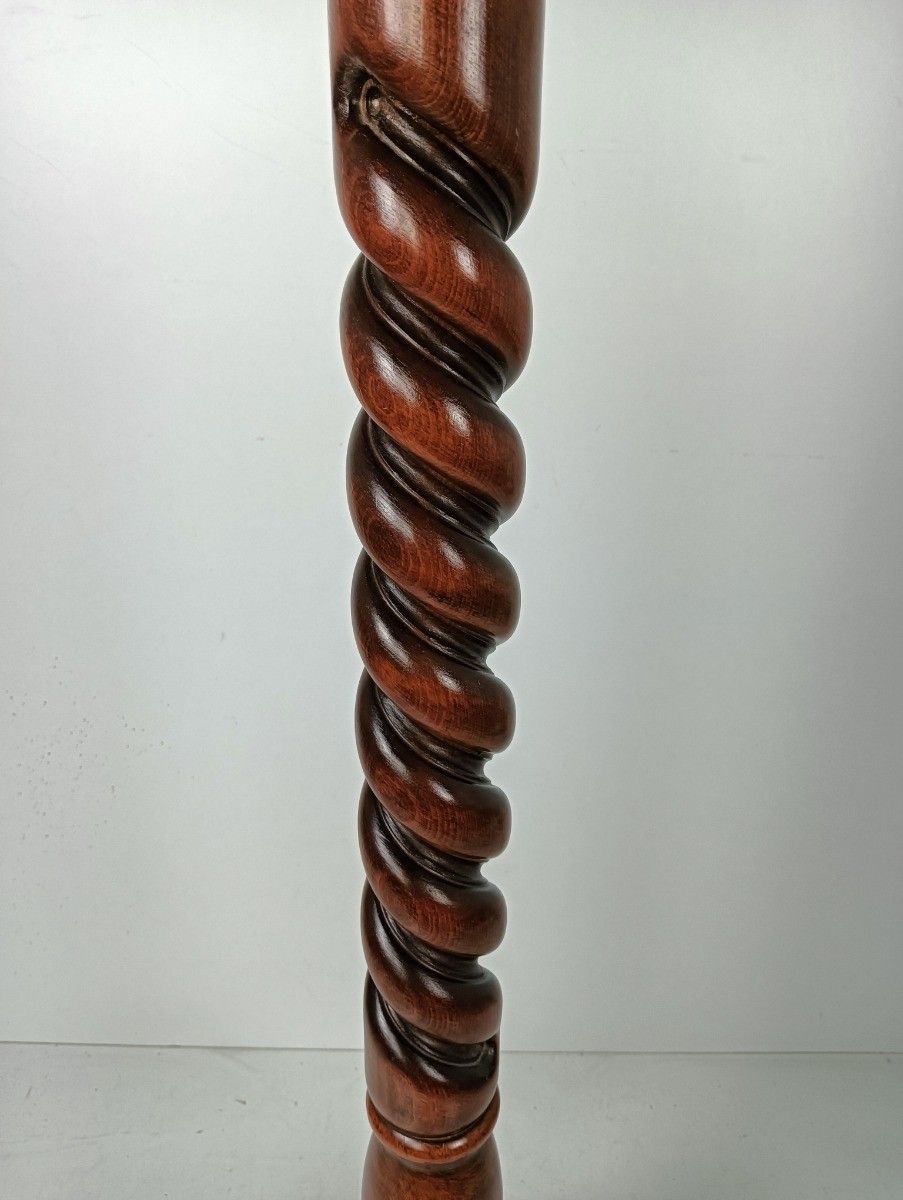 Standing Hall Tree Open Barley Twist Coat Hallway Rack Wood Vintage Barn Country photo vinterior
