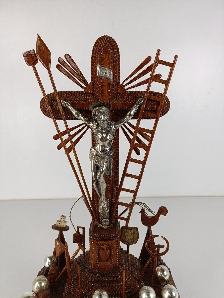 Tramp Trench Tramp Folk Art Standing Hand Made Wood Crucifix Tools Of Passion Ro photo Art