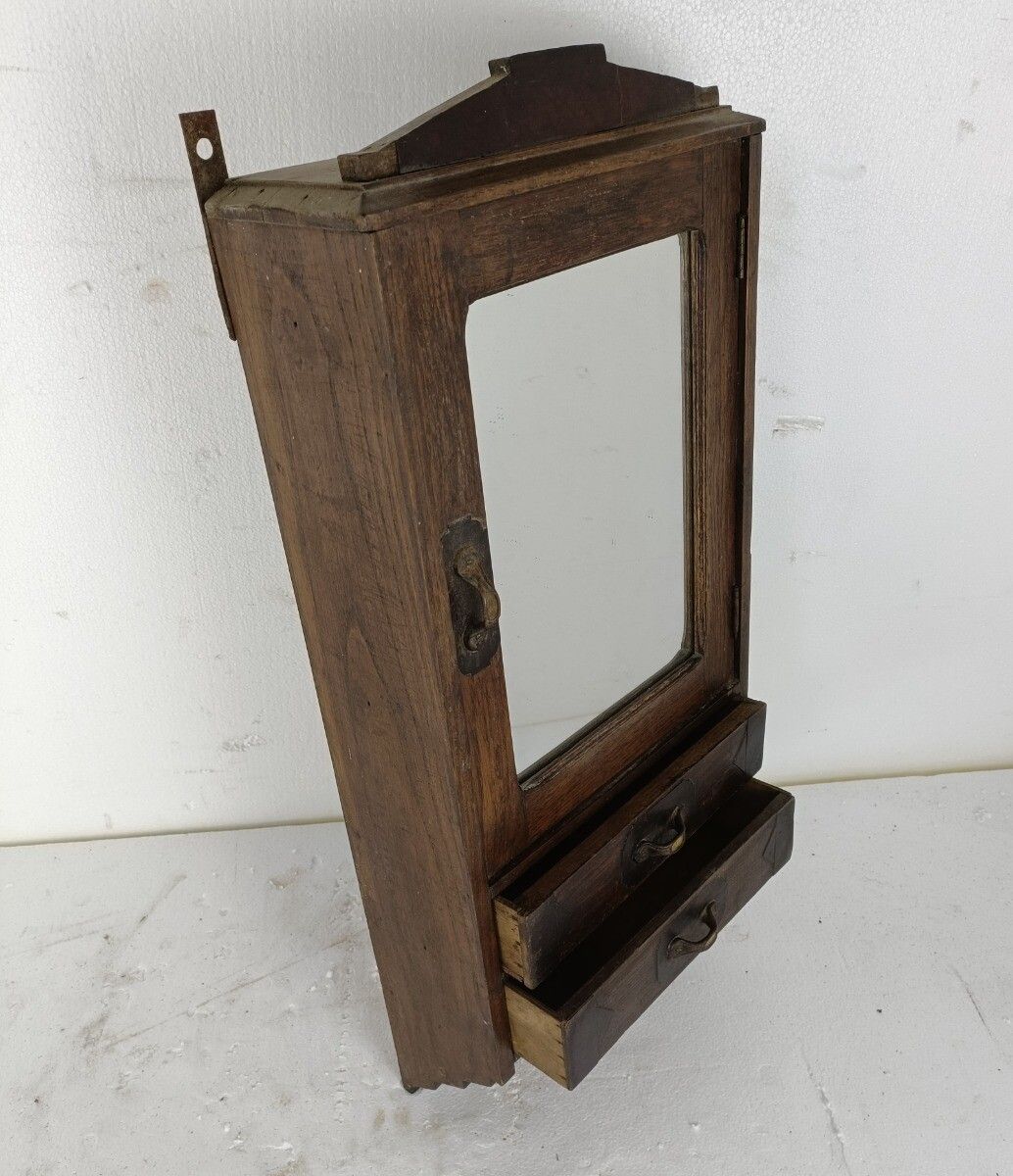 Antique Medicine Apothecary, Pharmacy, Cabinet, Inlay, Tall, Barn Style, Farmhou photo buy