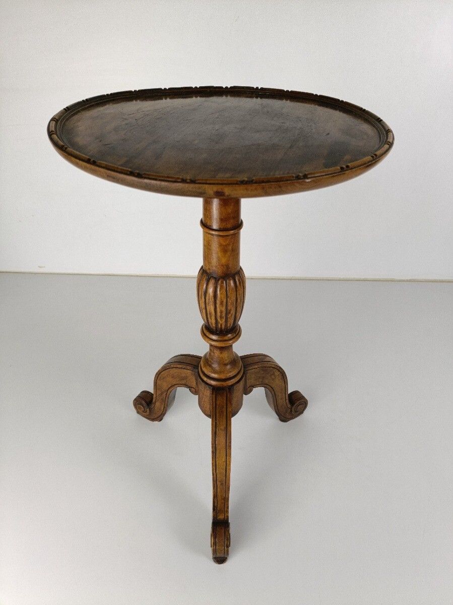Tripod Wooden Antique Pedestal Plant Stand Bonsai Side Table Edwardian Style photo for sale