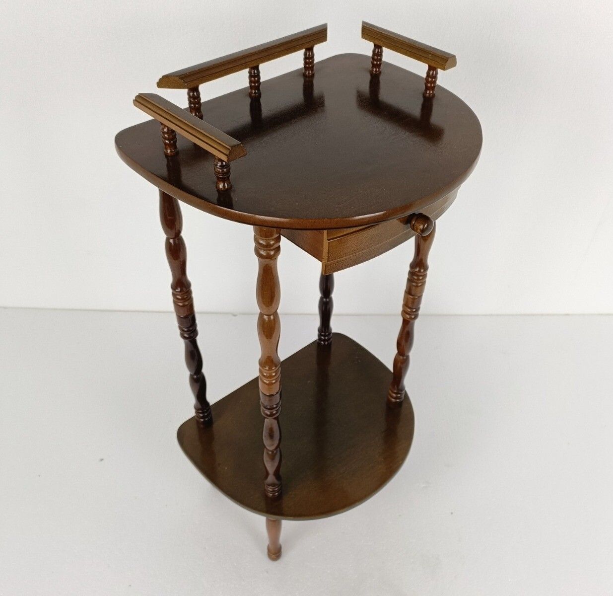 Pedestal  Side Table Plant Bonsai Stand Italian Wood Vintage Etagère Display Ca photo for sale